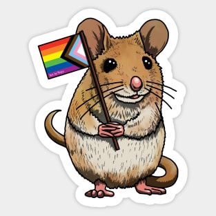 Mouse with Progress Pride Flag Sticker